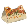 thumbnail image 1 of COEQINE Tissue Box Cover Case PU Leather Rectangle Facial Paper Dispenser Napkin Tissue Organizer for Bedroom Dresser, Dinner Table, Office Tabletop Fall Home Decor, Maple Leaf Yellow Green, 1 of 7