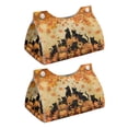 thumbnail image 1 of COEQINE Tissue Box Organizer Rectangular Tissue Container Napkin Tissue Box Cover PU Leather Tissue Case Holder for Bedroom Bathroom Home Autumn Decor, Black Cat Pumpkin Maple Leaf, 2 PCS, 1 of 7