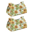 thumbnail image 1 of COEQINE Tissue Holder Dispenser Creative Napkin Tissue Box Holder PU Leather Stylish Rectangle Tissue Case Organizer Decorative Accessories for Home Decoration, Sunflower Painting, 2 PCS, 1 of 7