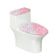 thumbnail image 1 of COEQINE Toilet Lid Dust Cover 2 Pcs Set Easy Installation Elastic Bottom Soft Toilet Cover Set for Bathroom Decor Accessories, Mermaid Scales Cherry Blossom, 1 of 7