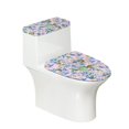 thumbnail image 1 of COEQINE Toilet Lid Dust Cover 2 Piece Set, Replacement Machine Washable Stretchable Toilet Cover Set for Home Bathroom Decoration, Bellflower Butterfly Pink, 1 of 7