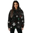 thumbnail image 1 of COEQINE Tops Long Sleeves Sweatshirts Pullover Oversized Women's Hoodies Snowflakes and Musical Symbols Fashion Y2K Crewneck Casual Wear Fit Loose Cozy Soft Hooded Sweatshirt, M, 1 of 7