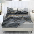 thumbnail image 1 of COEQINE Twin Sheet Set 3 Pieces Bedding Set, Comfort Fade Resistant Fitted Sheet with 2 Pillowcases, Winter Bottom Bedsheet Easy & Secure Fit, Marble Gray, 1 of 5