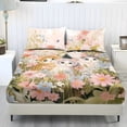 thumbnail image 1 of COEQINE Twin Sheet Set Soft Fade Resistant 3 Pieces Bed Sheets Set All Around Elastic Fitted Bedsheet & Pillowcases Home Decor for Twin Size Bed, Cute Cat Daisy Floral, 1 of 5