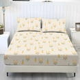 thumbnail image 1 of COEQINE Twin Sheet Set Soft Fade Resistant 3 Pieces Bed Sheets Set All Around Elastic Fitted Bedsheet & Pillowcases Home Decor for Twin Size Bed, Easter Bunny Carrot Beige, 1 of 5