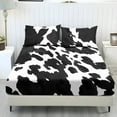 thumbnail image 1 of COEQINE Twin Sheets 3 Pieces Bed Sheets Set, Soft Fade Resistant Easy Care Bedding Set Wrinkle Free All Season Bottom Bedsheet for Twin Size Bed, Black White Cow Print, 1 of 5