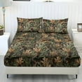thumbnail image 1 of COEQINE Twin Sheets 3 Pieces Bedding Set, Comfort Wrinkle Free Fitted Sheet with 2 Pillowcases, Soft Winter Bottom Bedsheet Easy & Secure Fit, Camo Hunting Forest Pine Cone, 1 of 5