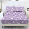 thumbnail image 1 of COEQINE Twin Size 3 Piece Sheet Set, Stay in Place Fade Stain Resistant Cooling Bed Sheets with All Around Elastic Cozy Bedsheet & Pillowcases, West Highland Terrier Paw Purple, 1 of 5