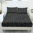 thumbnail image 1 of COEQINE Twin Size Sheet Set Cozy Fade Resistant 3 Pieces Bedding Sheet Set All Season Bottom Bedsheet with All Around Elastic for Home Decor, Black Leopard Print, 1 of 5