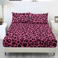 thumbnail image 1 of COEQINE Twin XL Sheet Set Breathable Soft Bedding Sheet Set 3 Pieces Deep Pocket Holiday Bedding Set with All Around Elastic for a Snug Fit, Pink Leopard Print, 1 of 5