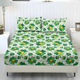 thumbnail image 1 of COEQINE Twin XL Size 3 Piece Sheet Set, Wrinkle Free Comfort Cooling Sheets All Around Elastic Fitted Holiday Bedding Set Home Decor for Women Men for St. Patrick's Day Decor, Coin Clover Green, 1 of 5