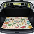 thumbnail image 1 of COEQINE Universal Car Trunk Liner for Dogs, All Weather SUV Cargo Mat Non-Slip Backing Trunk Protector Mat Fits Most Cars, SUVs & Trucks, Happy Beach Life Doodle, 1 of 7