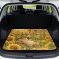 thumbnail image 1 of COEQINE Universal Car Trunk Mat All Weather Cargo Liner Floor Mat with Non-Slip Backing Scratch-proof Pet Cargo Mat Suitable for Most Car Models, Cat Sunflower Garden, 1 of 7