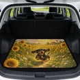 thumbnail image 1 of COEQINE Universal Car Trunk Mat All Weather Cargo Liner Floor Mat with Non-Slip Backing Scratch-proof Pet Cargo Mat Suitable for Most Car Models, Cute Dachshund Dog Sunflower, 1 of 7