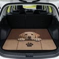 thumbnail image 1 of COEQINE Universal Car Trunk Mat All Weather Cargo Liner Floor Mat with Non-Slip Backing Scratch-proof Pet Cargo Mat Suitable for Most Car Models, Labrador Retriever Paw Brown, 1 of 7