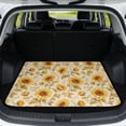 thumbnail image 1 of COEQINE Universal Car Trunk Mat All Weather Cargo Liner Floor Mat with Non-Slip Backing Scratch-proof Pet Cargo Mat Suitable for Most Car Models, Retro Sunflower Beige, 1 of 7