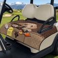thumbnail image 1 of COEQINE Universal Golf Cart Seat Cover with Bag-Style Fold Design, Includes Carry Handle, Fits Most 2-Seaters, 51.2x30.3 Inch, Quilted Padding & 4 Front Pockets, Labrador Retriever Paw Brown, 1 of 8