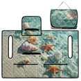 thumbnail image 1 of COEQINE Universal Golf Cart Seat Towel Blanket Covers for All Weather, Foldable Design with Handle, Fit for EZGO, Club Car and More 2-Seat Golf Carts, Beach Conch Starfish Seashell, 1 of 8
