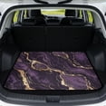 thumbnail image 1 of COEQINE Universal Trunk Liner for Dogs Cats, All Season Washable Cargo Cover Heavy Duty Rear Trunk Mat for for SUV Sedan Truck, 29" x 39", Dark Purple Gold Marble, 1 of 7