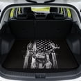 thumbnail image 1 of COEQINE Universal Trunk Liner for Dogs Cats, All Season Washable Cargo Cover Heavy Duty Rear Trunk Mat for for SUV Sedan Truck, 29" x 39", Deer American Flag Black, 1 of 7