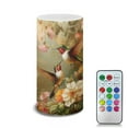 thumbnail image 1 of COEQINE Vintage Hummingbird Floral Flameless Candle Electric LED Lights with Timer Remote Color Lights, 3 AAA Batteries Operated (Not Include) Tealight for Bedroom Tabletop Decor, 1 of 7