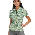 thumbnail image 1 of COEQINE Women 1/4 Zip Golf Shirts Moisture Wicking Soft Short Sleeve Tennis Activewear Golf Ball Club and Palm Leave Print Workout Golf Tops Lightweight Polo Shirts, XS, 1 of 7