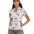 thumbnail image 1 of COEQINE Women 1/4 Zip Golf Shirts Soft Quick Dry Fit Golf Tops Sunflower White Print Short Sleeve Polo Shirts Moisture Wicking Workout Lightweight Tennis Activewear, XS, 1 of 7