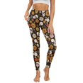 thumbnail image 1 of COEQINE Women Breathable Yoga Leggings with Pockets Tummy Control Buttery Soft High Waisted Gym Pants No See Through Comfortable Tights, Skull Daisy Floral Spider Web, S, 1 of 7
