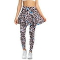 thumbnail image 1 of COEQINE Women Breathable Yoga Skirted Legging with Pockets High Waist Comfy Soft Tennis Leggings with Skirts Leopard and Blue Butterfly Print Golf Athletic Skirt, S, 1 of 7