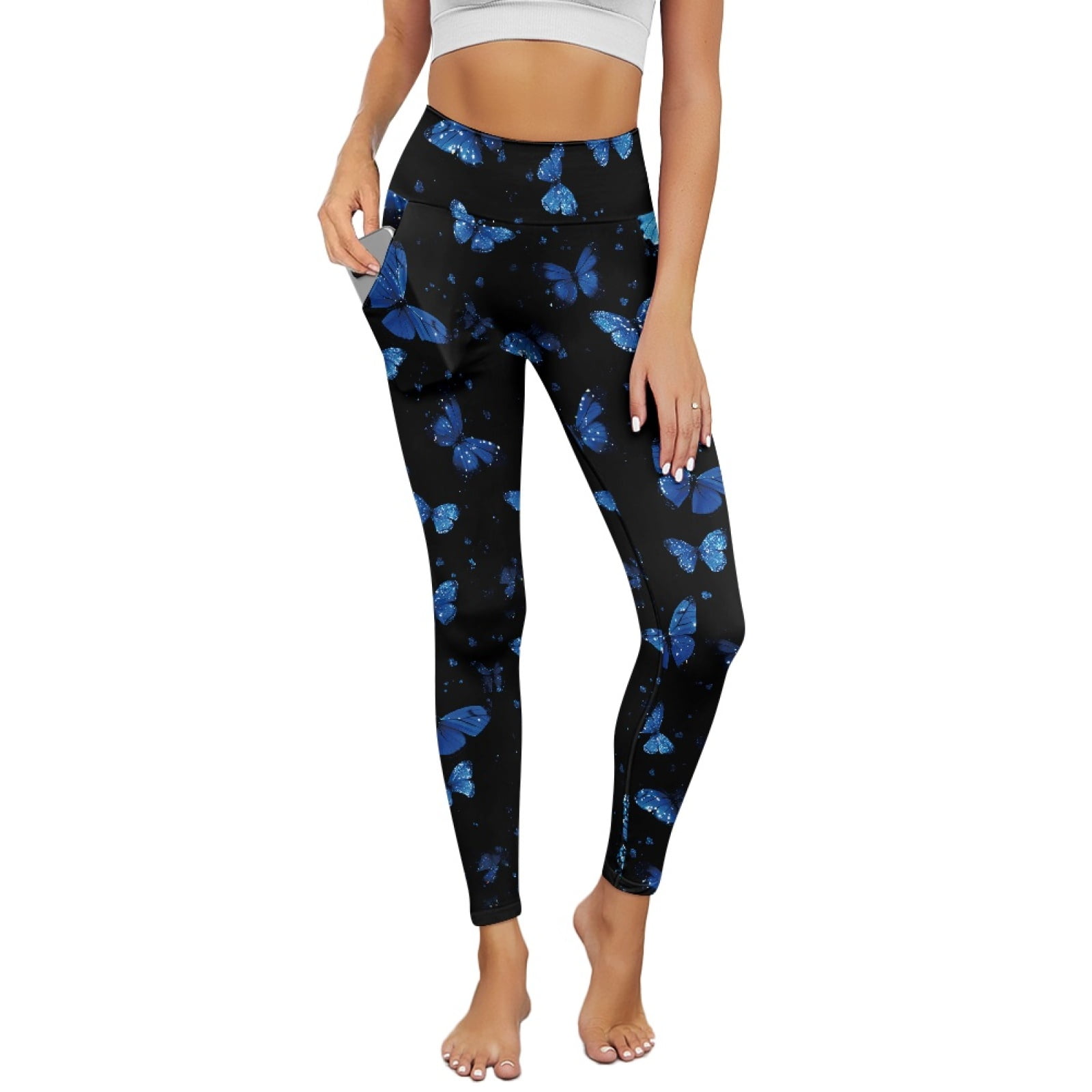 Jupe SC & CO Taille M Bleu Marine Floral - Stretch, Poches, Décontractée (état Parfait)