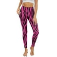 thumbnail image 1 of COEQINE Women Full-Length Yoga Pants with Pockets High Waisted Tummy Control 4-Way Stretch Athletic Leggings Pink Zebra Print Buttery Soft No See Through Tights, S, 1 of 7