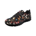 thumbnail image 1 of COEQINE Women Running Shoes Lace-up Girls Black Sole Sneakers Hiking Camping Soft Training Athletic Footwear Tennis Shoes, Cute Dog Hippie Flower, 1 of 7