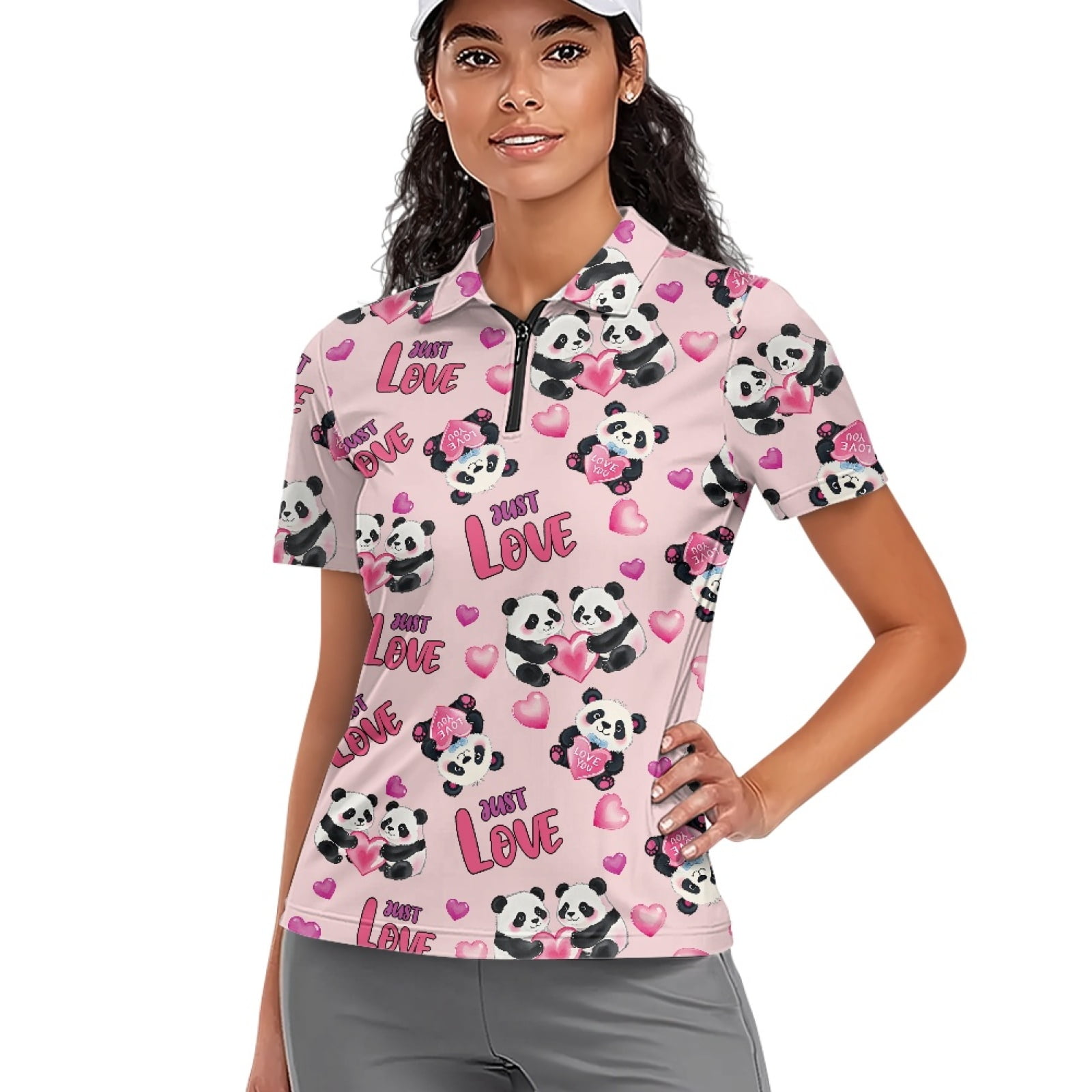 COEQINE Women V Neck Golf Shirts 1/4 Zip Moisture Wicking Golf