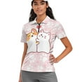 thumbnail image 1 of COEQINE Women Short Sleeve Golf Shirts Soft 1/4 Zip Quick Dry Fit Golf Tops Dog Paw Print and Heart Pink Pattern Lightweight Moisture Wicking Polo Shirts for Valentine's Day, XS, 1 of 7
