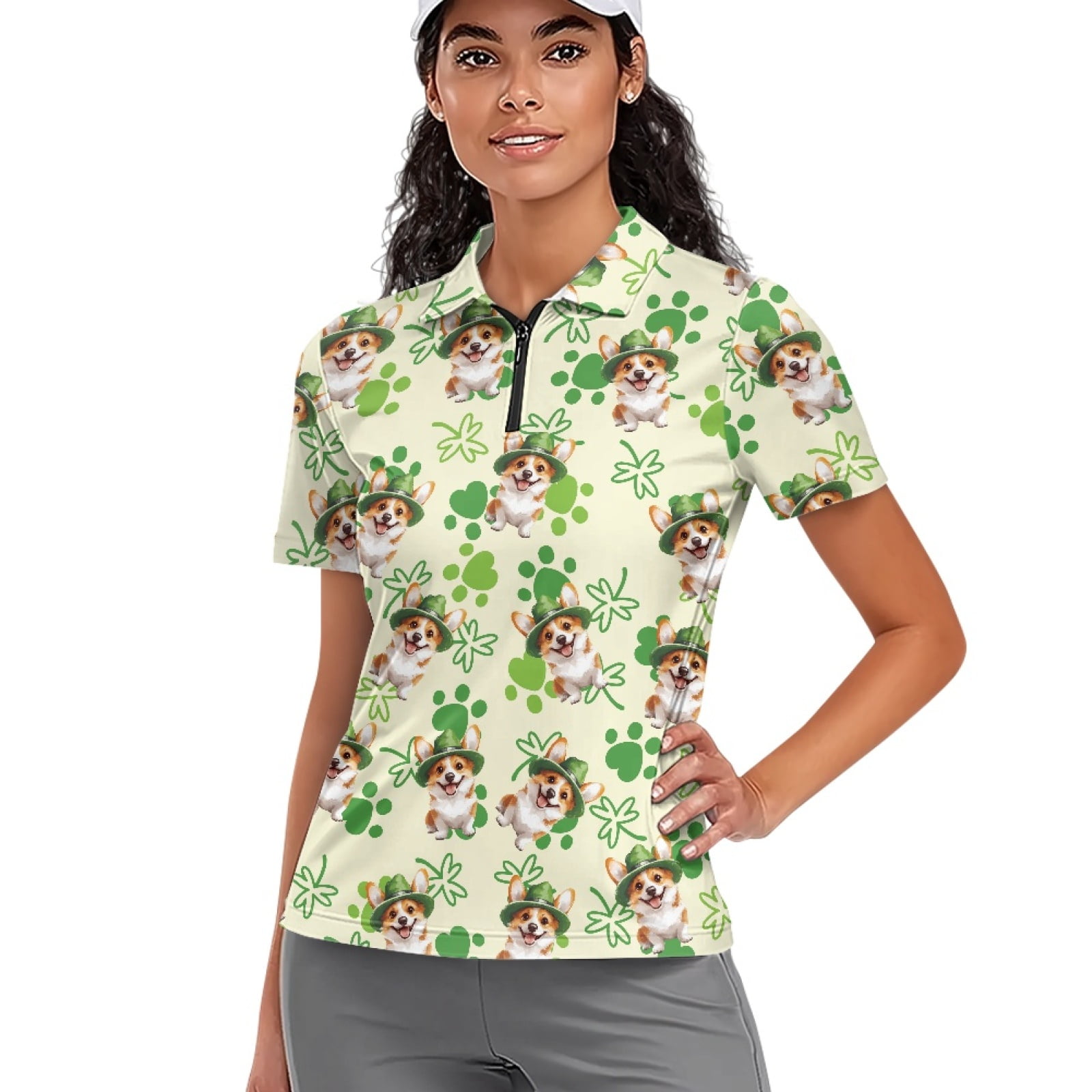 COEQINE V Neck Golf Shirts for Women 1/4 Zip Moisture Wicking