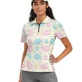 thumbnail image 1 of COEQINE Women Short Sleeve Golf Shirts Workout Lightweight Golf Tops Easter Egg Elephant and Heart Print Soft Quick Dry Fit Polo Shirts Pullover Moisture Wicking Athletic Tops, 2XL, 1 of 7