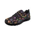 thumbnail image 1 of COEQINE Women Sneakers Puppy Footprint Tennis Shoes Fashion Sport Jogging Tennis Fitness Sneaker Black Sole Training Athletic Footwear, Colorful Paw Bone Splatter, 1 of 7