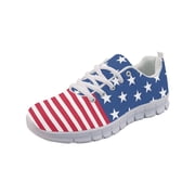 COEQINE Women Tennis Shoes Fashion Girls Sneakers Work Shoes Lightweight Mens Athletic Sneakers 4th of July Patriotic Footwear for Travel Outdoor, Star Stripe US Flag