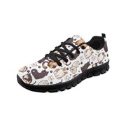 COEQINE Women Tennis Shoes Fashion Sneakers Work Shoes Lightweight Black Sole Sneakers Butterfly Footwear for Travel Outdoor Sport Camping, Cute Cat Paw White