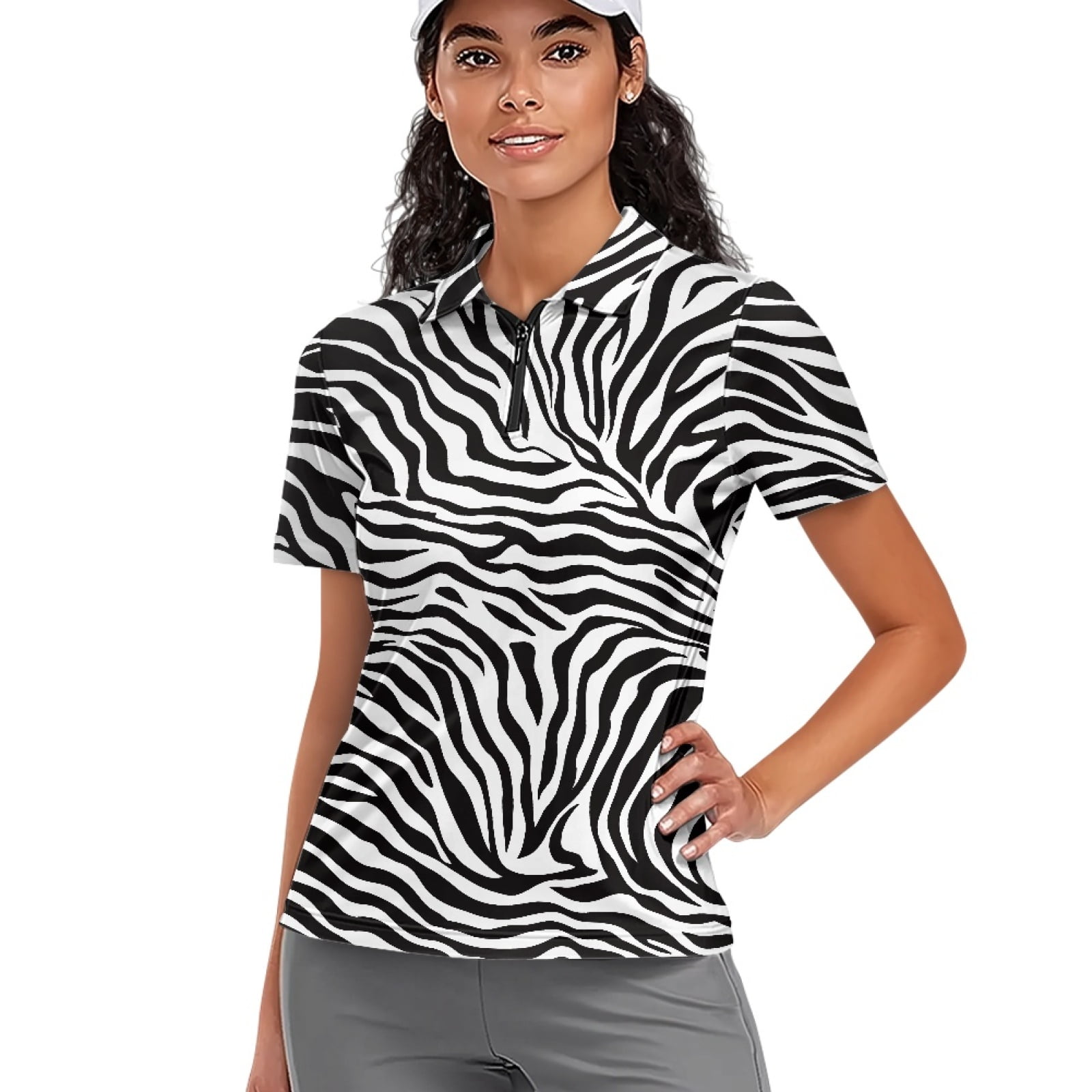 COEQINE Women V Neck Golf Shirts 1/4 Zip Moisture Wicking Golf