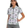 thumbnail image 1 of COEQINE Women V Neck Golf Shirts 1/4 Zip Moisture Wicking Golf Tops koala and Leaf Print Short Sleeve Polo Shirts Soft Quick Dry Fit Polo Shirts Workout Tennis Activewear, M, 1 of 7