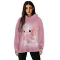 thumbnail image 1 of COEQINE Women's Hoodies Casual Printing Oversized Pullover Sweatshirts Soft Long Sleeves Y2K Cozy Fashion Loose Lightweight Sweatshirt Axolotl Pink Fall winter Outfits Clothes, L, 1 of 7