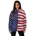 thumbnail image 1 of COEQINE Women's Hoodies Pullover Sweatshirts Long Sleeves Loose Crewneck Tops Oversized Printing Soft Cozy Fashion Y2K Lightweight American Flag Fall Winter Outfits Clothes, 2XL, 1 of 7