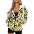 thumbnail image 1 of COEQINE Women's Long Sleeve Hoodie Fashion Oversized Sweatshirts Dragonfly Dark Blue Pattern Full Zipper Y2K Jacket Soft Casual Wear Fall Tops with Pockets, 4XL, 1 of 7