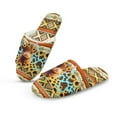 thumbnail image 1 of COEQINE Womens Warm Slippers American Tribal Highland Cow Sunflower Indoor Sandals Flannel House Slides Open Toe Bedroom Slippers Machine Washable Women Footwear for Hotel Business Trip,36-37, 1 of 7
