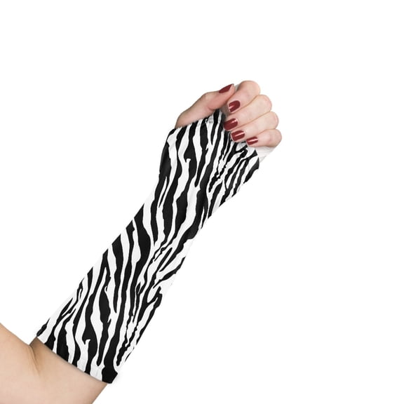 COEQINE Zebra Print Arm Cast Covers Arm Cast Sleeve with Thumb Cover Elastic Fabric Sleeve Breathable Washable Cast and Bandage Protector Easy to Put on for Kids Girls Size S