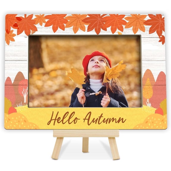 COEQWD-46 Fall Picture Frame, Thanksgiving Gifts for Boys Girls, Maple Tree Photo Frame for Home Office Classroom - A03