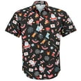 thumbnail image 1 of COEVALS CLUB Men's Christmas short-sleeved shirt 01 Black Medium, 1 of 7
