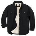 thumbnail image 1 of COEVALS CLUB Men's Flannel Jacket Shacket Sherpa Quilted Lined Casual Button up Snap Premium Jacket Shirts 11 Black 3X-Large, 1 of 8