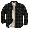 thumbnail image 1 of COEVALS CLUB Men's Flannel Jacket Shacket Sherpa Quilted Lined Casual Button up Snap Premium Jacket Shirts 15 Gray Black 4X-Large, 1 of 8
